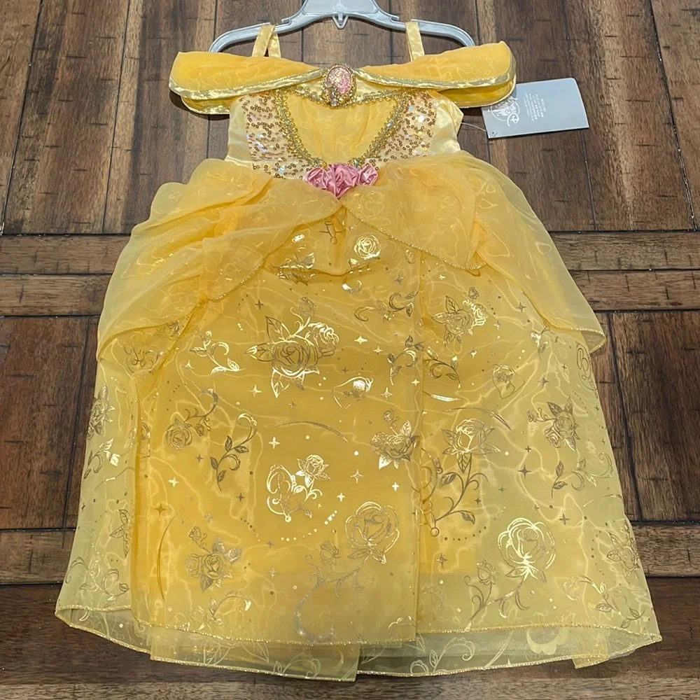Disney Yellow Princess Belle Dress Costume with Pink Accents